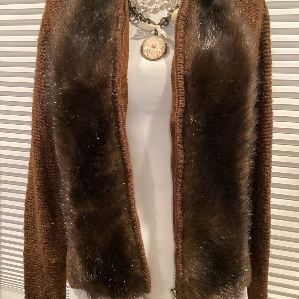 Fabulous Furs Brown Faux Fur Jacket